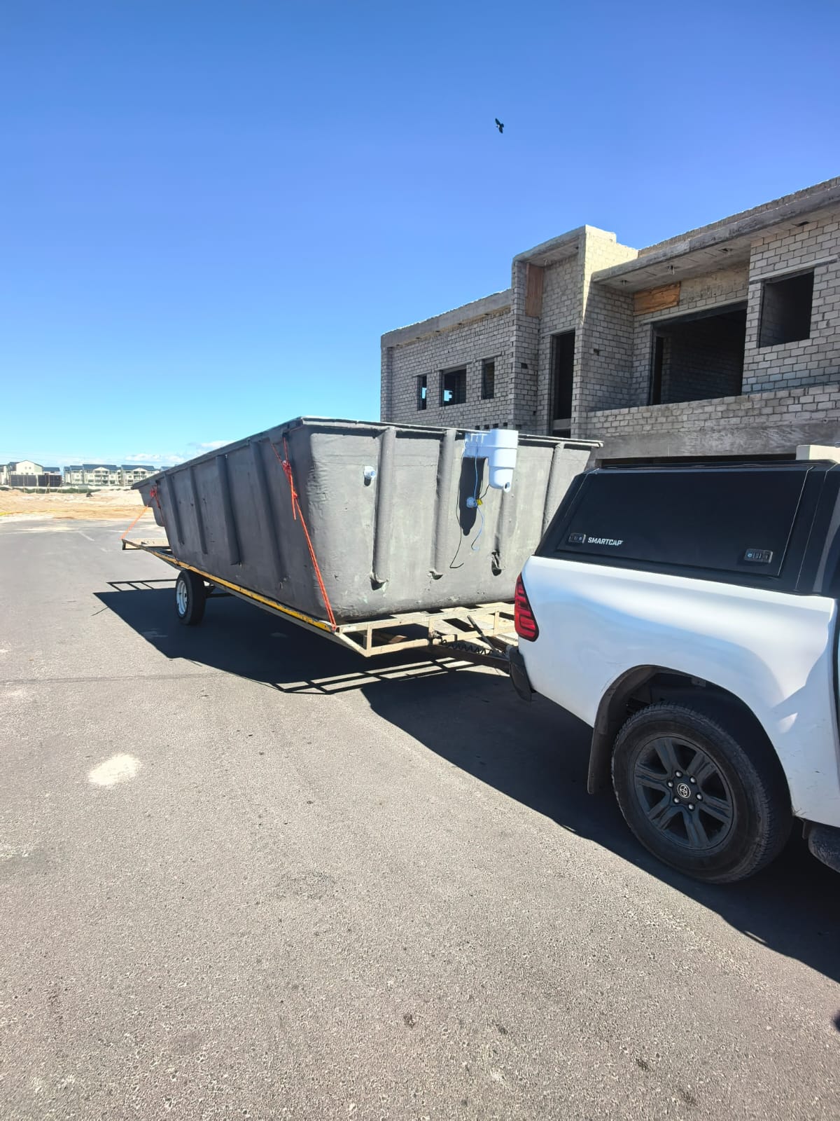 DIY fibreglass pool shell delivery estimate